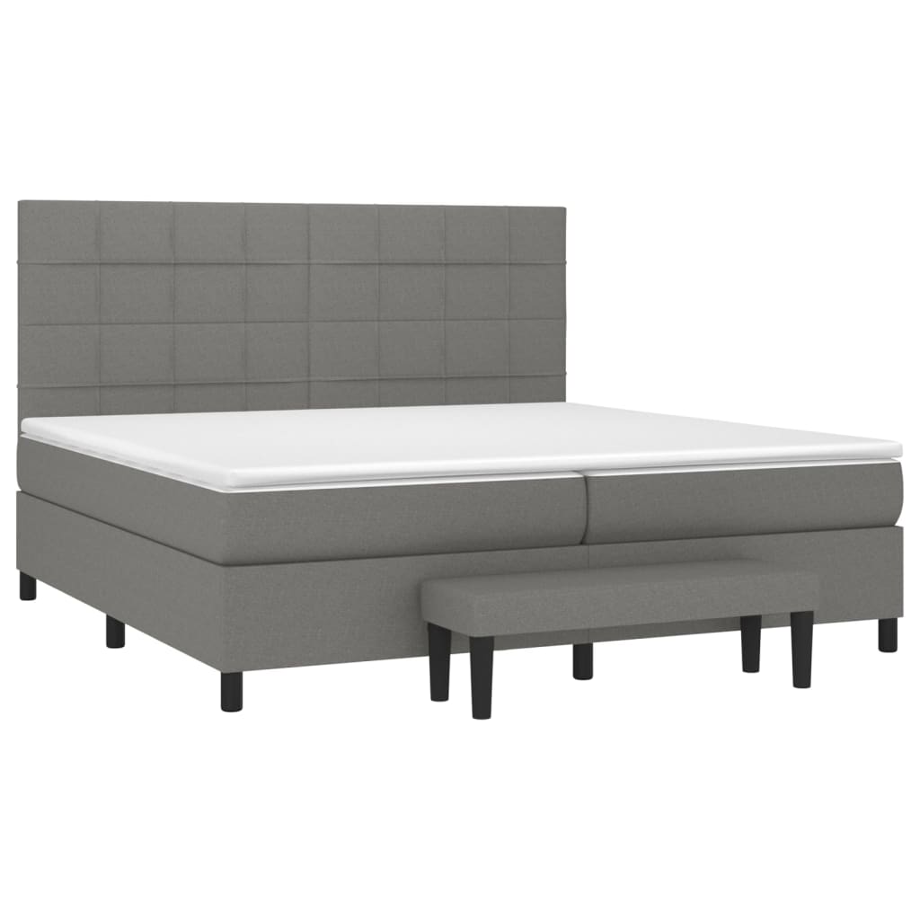 Boxspring met matras stof donkergrijs 200x200 cm is nu te koop bij PeponiXL, paradijselijk wonen!