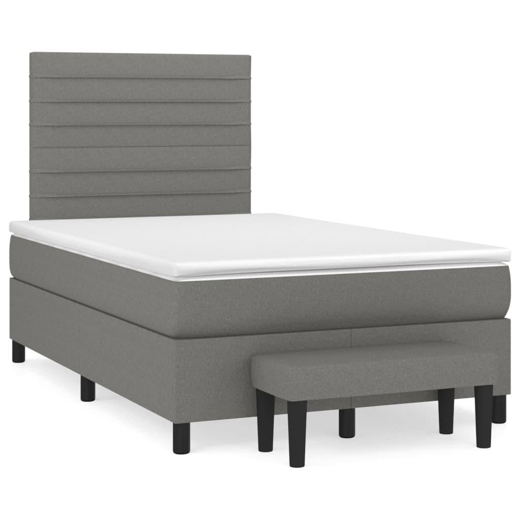 Boxspring met matras stof donkergrijs 120x200 cm is nu te koop bij PeponiXL, paradijselijk wonen!