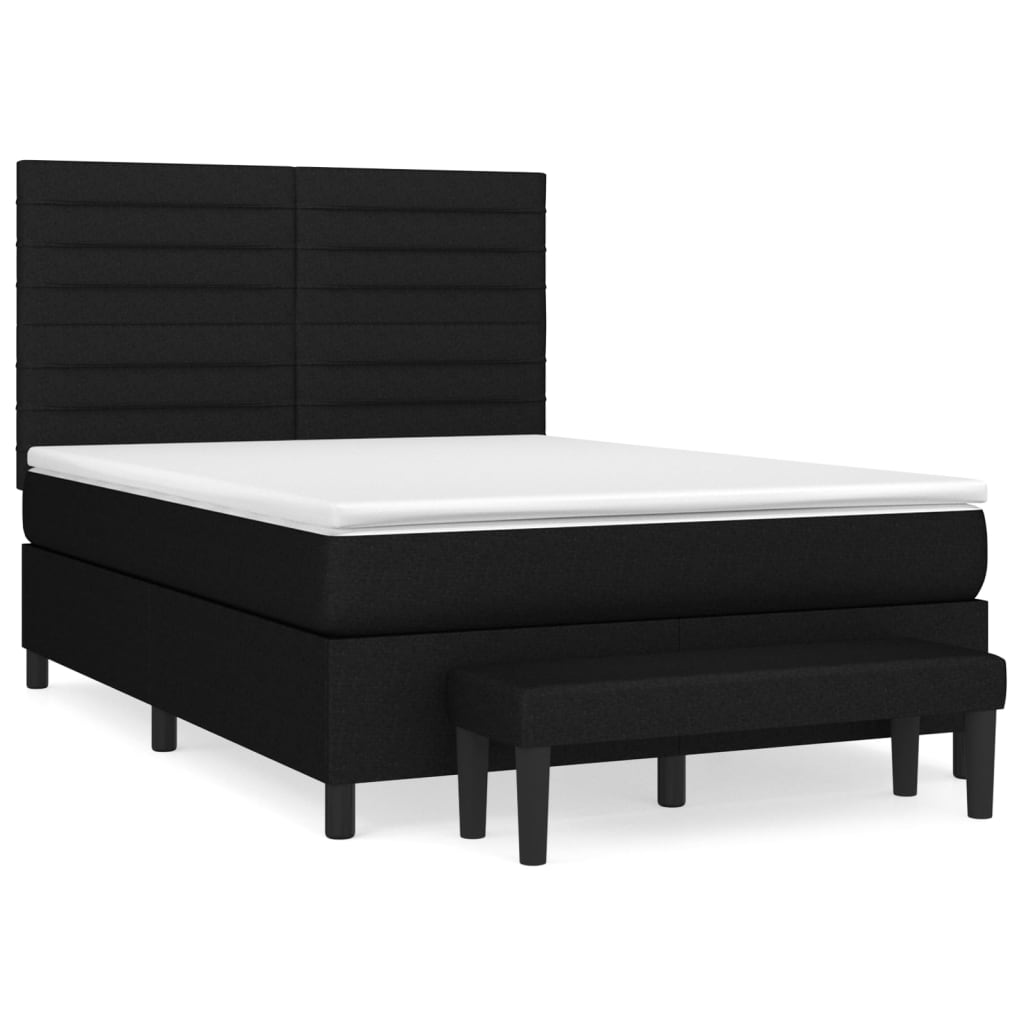 Boxspring met matras stof zwart 140x200 cm is nu te koop bij PeponiXL, paradijselijk wonen!