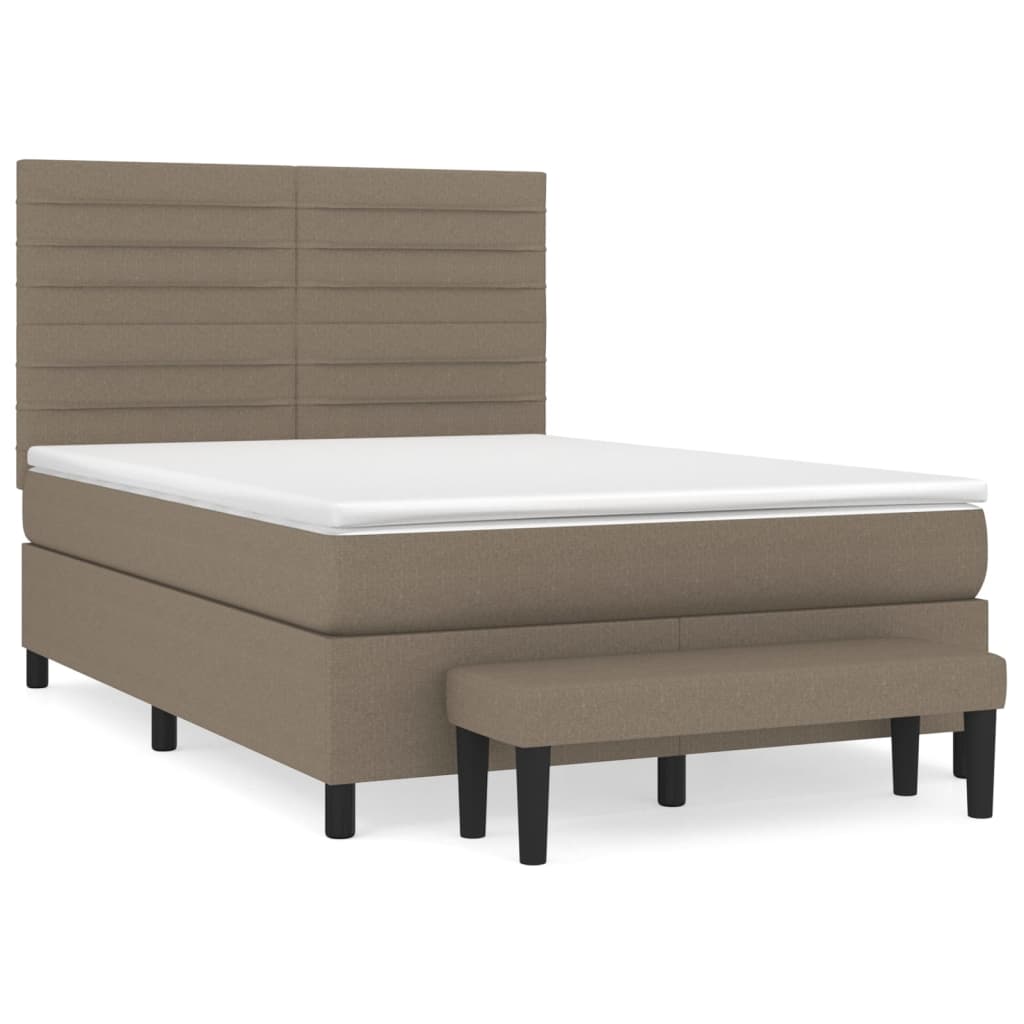 Boxspring met matras stof taupe 140x200 cm is nu te koop bij PeponiXL, paradijselijk wonen!