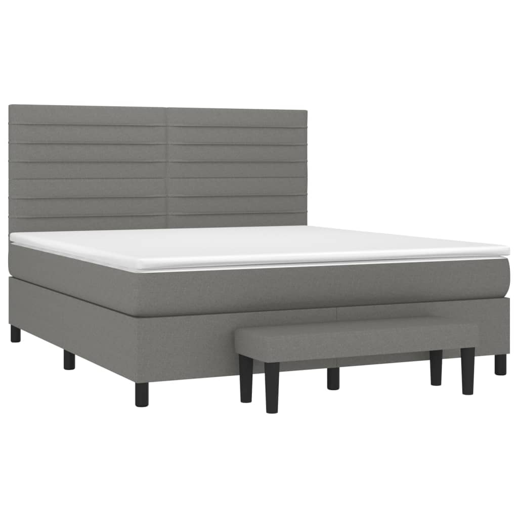 Boxspring met matras stof donkergrijs 160x200 cm is nu te koop bij PeponiXL, paradijselijk wonen!