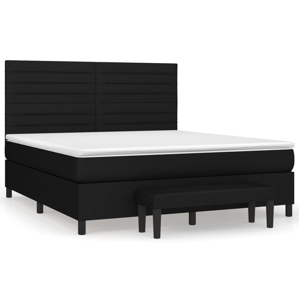 Boxspring met matras stof zwart 160x200 cm is nu te koop bij PeponiXL, paradijselijk wonen!
