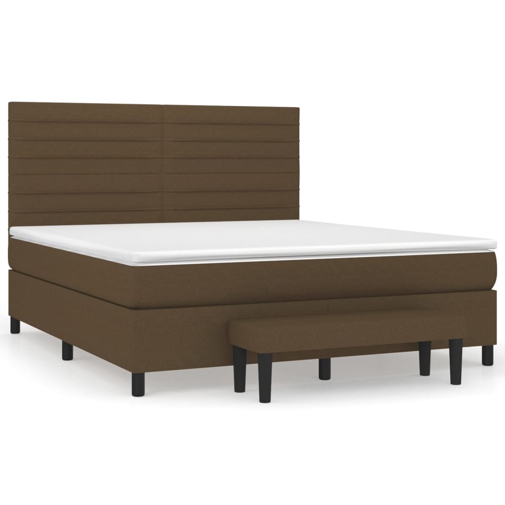 Boxspring met matras stof donkerbruin 160x200 cm is nu te koop bij PeponiXL, paradijselijk wonen!