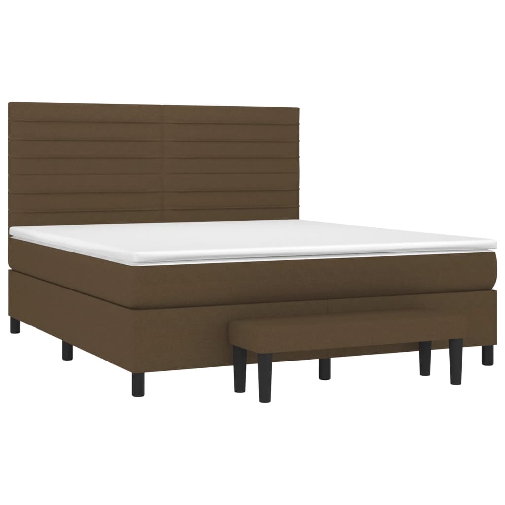 Boxspring met matras stof donkerbruin 160x200 cm is nu te koop bij PeponiXL, paradijselijk wonen!
