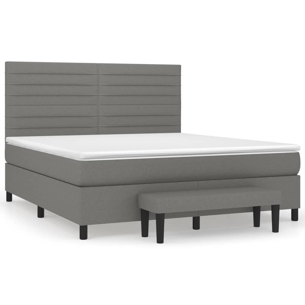 Boxspring met matras stof donkergrijs 180x200 cm is nu te koop bij PeponiXL, paradijselijk wonen!