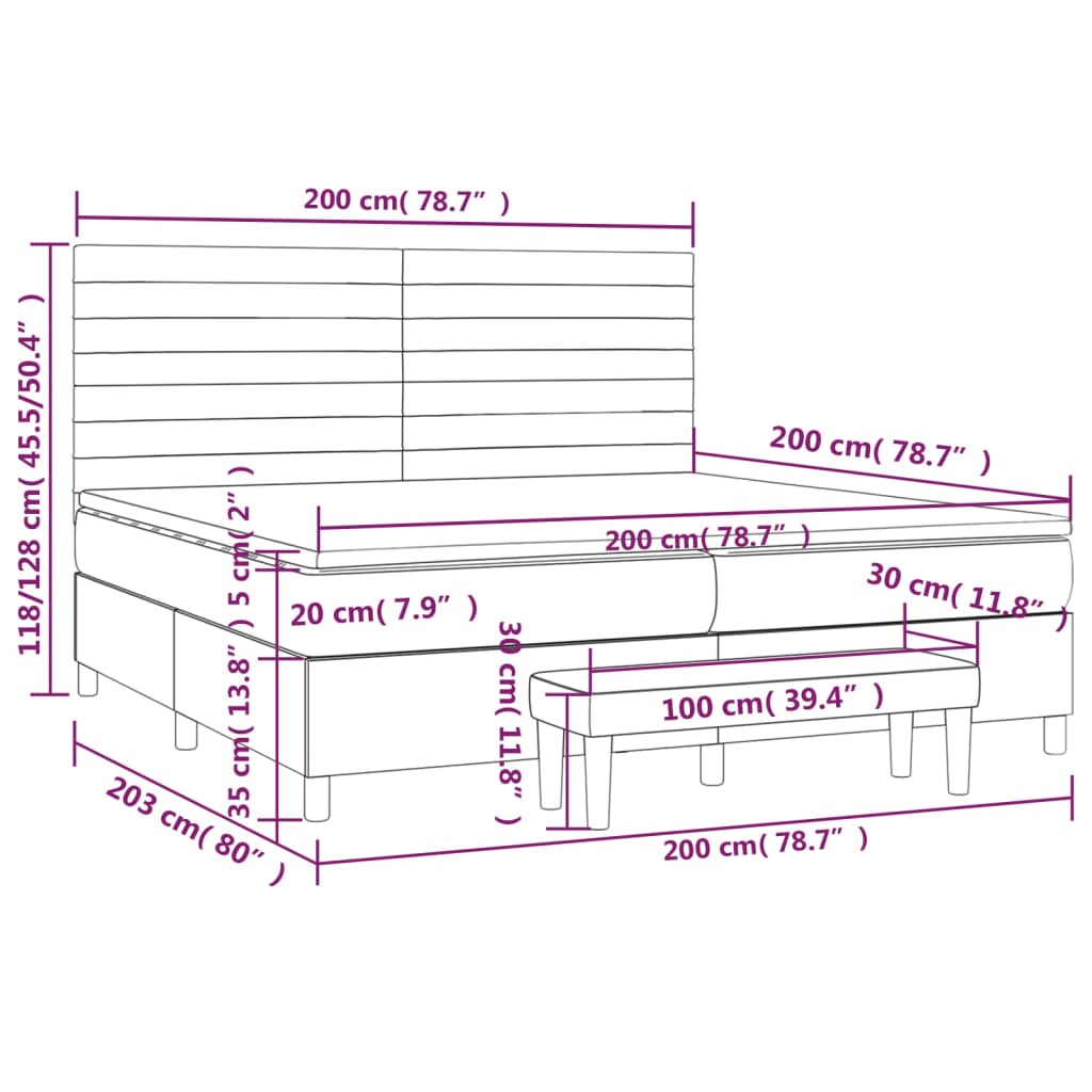 Boxspring met matras stof zwart 200x200 cm is nu te koop bij PeponiXL, paradijselijk wonen!