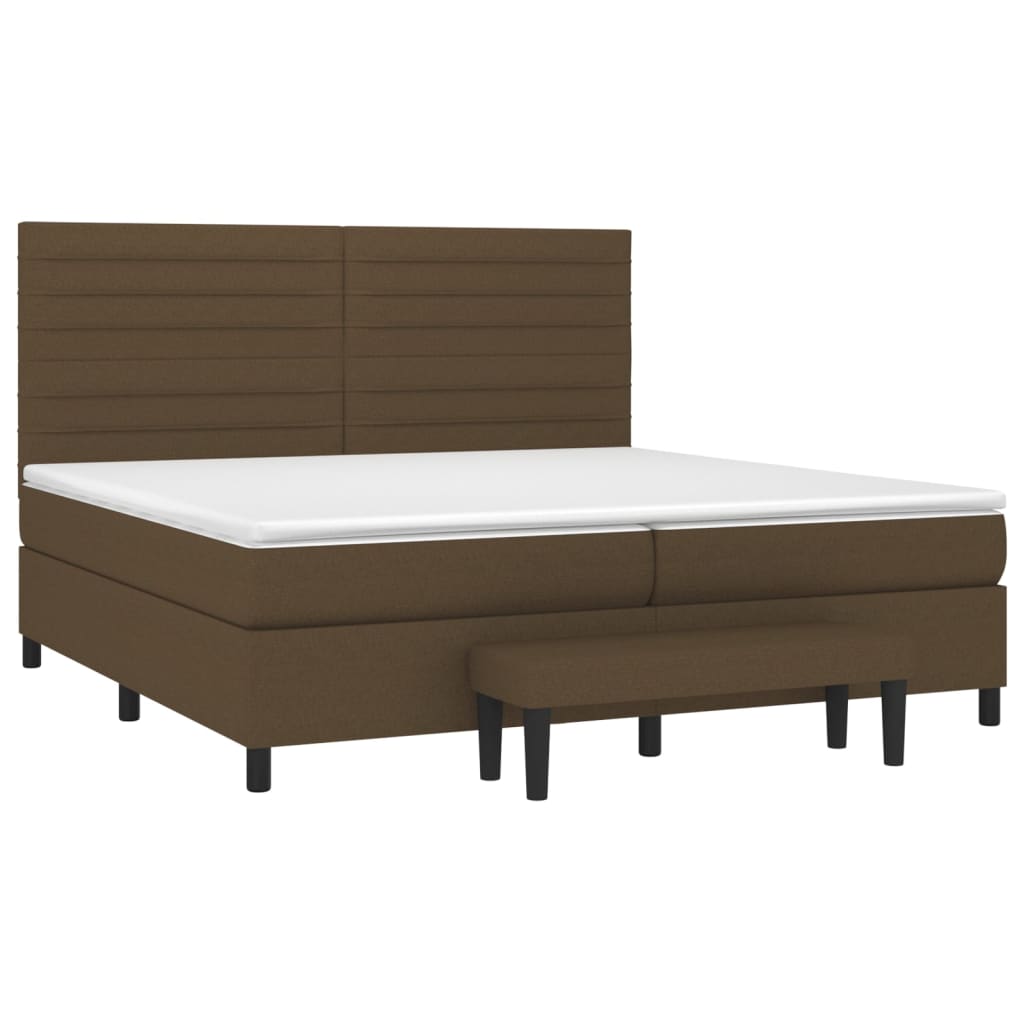 Boxspring met matras stof donkerbruin 200x200 cm is nu te koop bij PeponiXL, paradijselijk wonen!