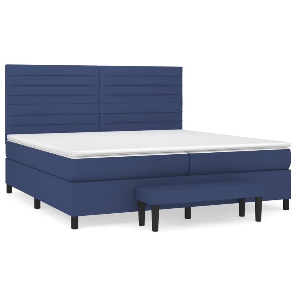 Boxspring met matras stof blauw 200x200 cm is nu te koop bij PeponiXL, paradijselijk wonen!