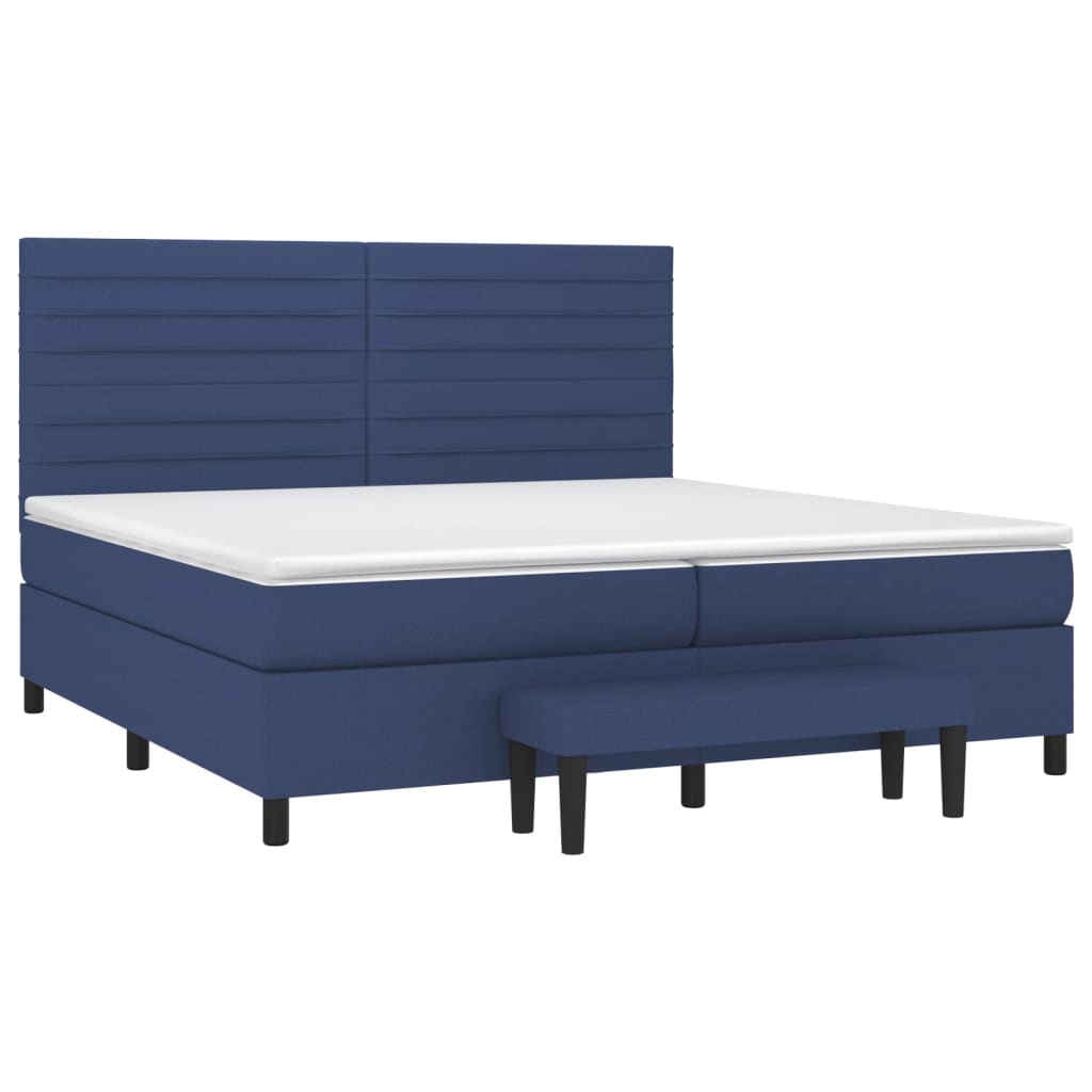 Boxspring met matras stof blauw 200x200 cm is nu te koop bij PeponiXL, paradijselijk wonen!