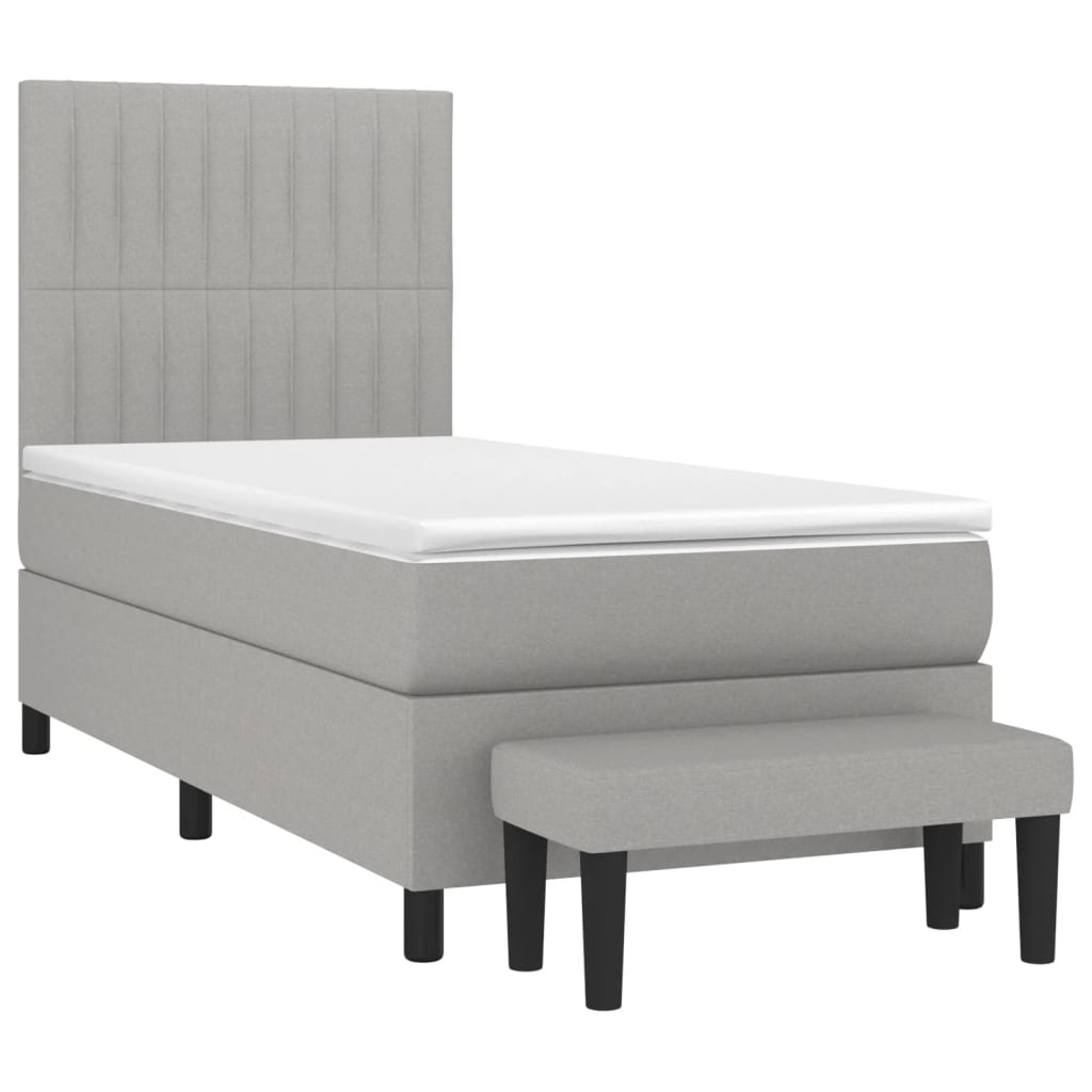 Boxspring met matras stof lichtgrijs 80x200 cm is nu te koop bij PeponiXL, paradijselijk wonen!