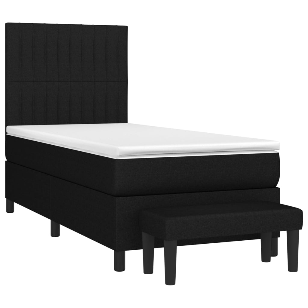 Boxspring met matras stof zwart 90x200 cm is nu te koop bij PeponiXL, paradijselijk wonen!