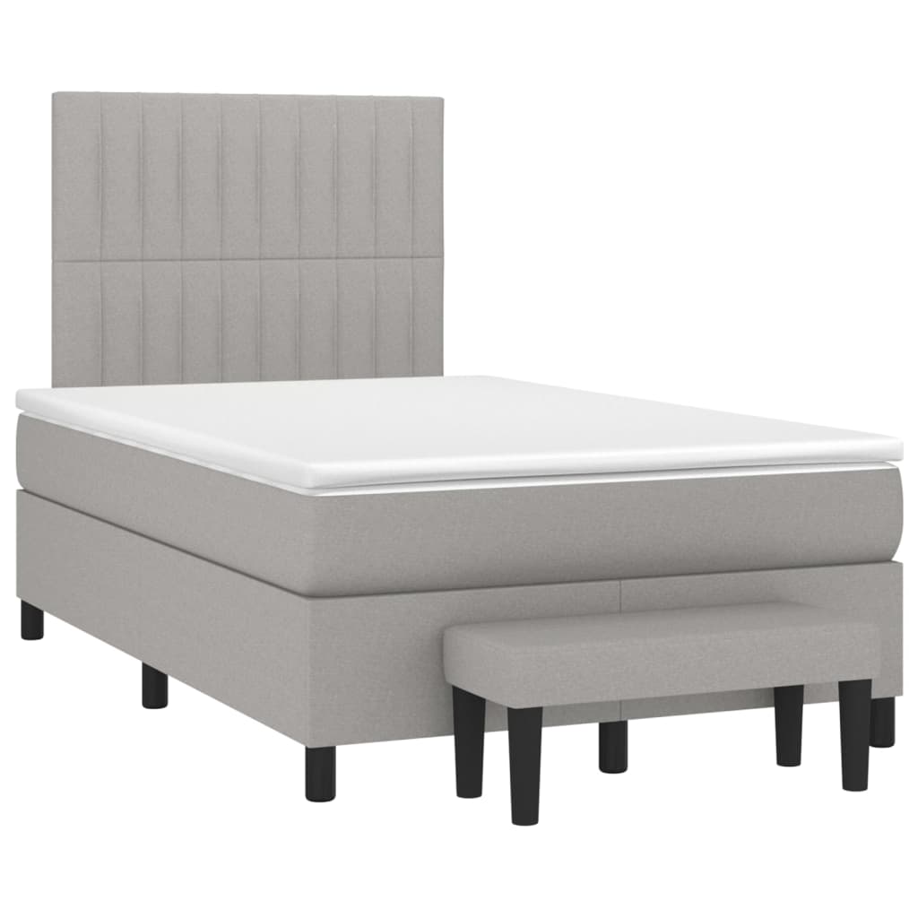 Boxspring met matras stof lichtgrijs 120x200 cm is nu te koop bij PeponiXL, paradijselijk wonen!