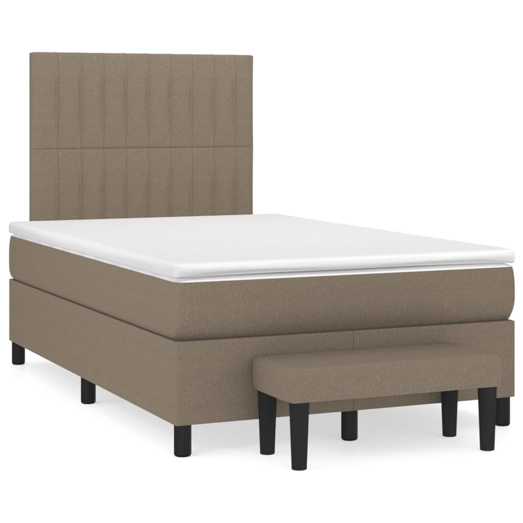 Boxspring met matras stof taupe 120x200 cm is nu te koop bij PeponiXL, paradijselijk wonen!