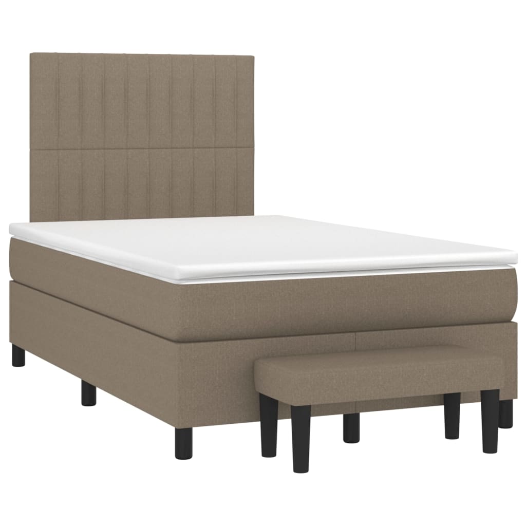 Boxspring met matras stof taupe 120x200 cm is nu te koop bij PeponiXL, paradijselijk wonen!