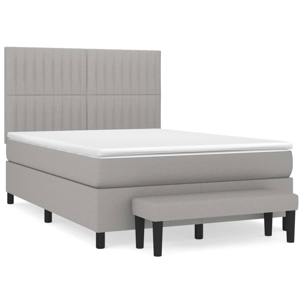 Boxspring met matras stof lichtgrijs 140x200 cm is nu te koop bij PeponiXL, paradijselijk wonen!