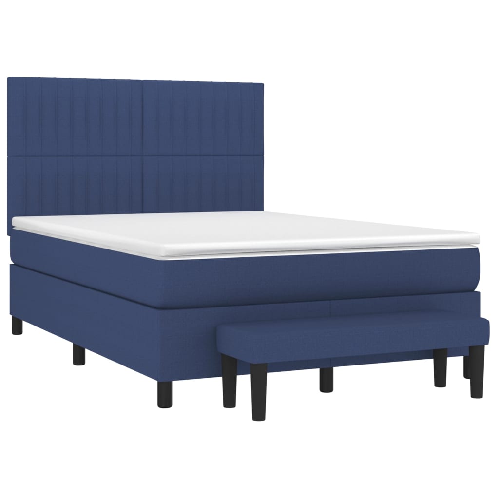Boxspring met matras stof blauw 140x200 cm is nu te koop bij PeponiXL, paradijselijk wonen!