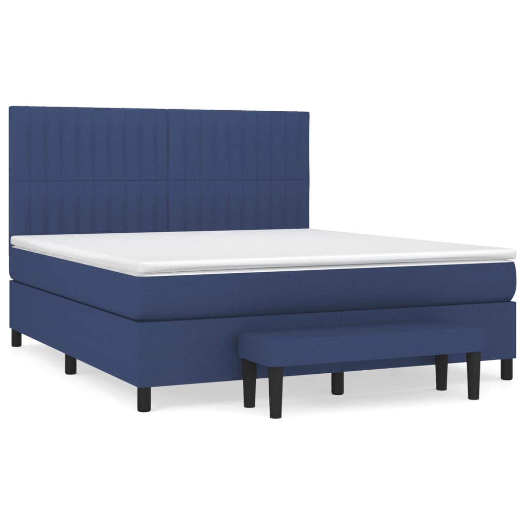 Boxspring met matras stof blauw 160x200 cm is nu te koop bij PeponiXL, paradijselijk wonen!
