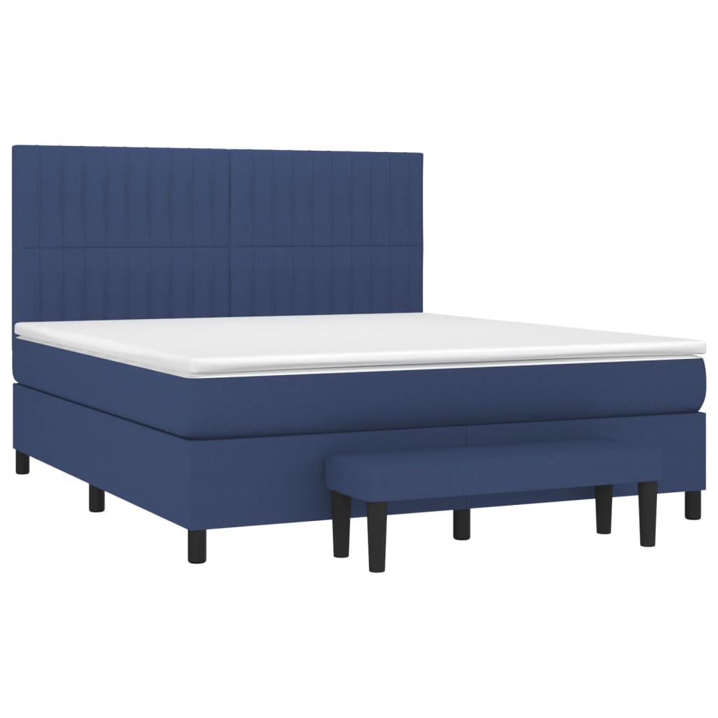 Boxspring met matras stof blauw 160x200 cm is nu te koop bij PeponiXL, paradijselijk wonen!