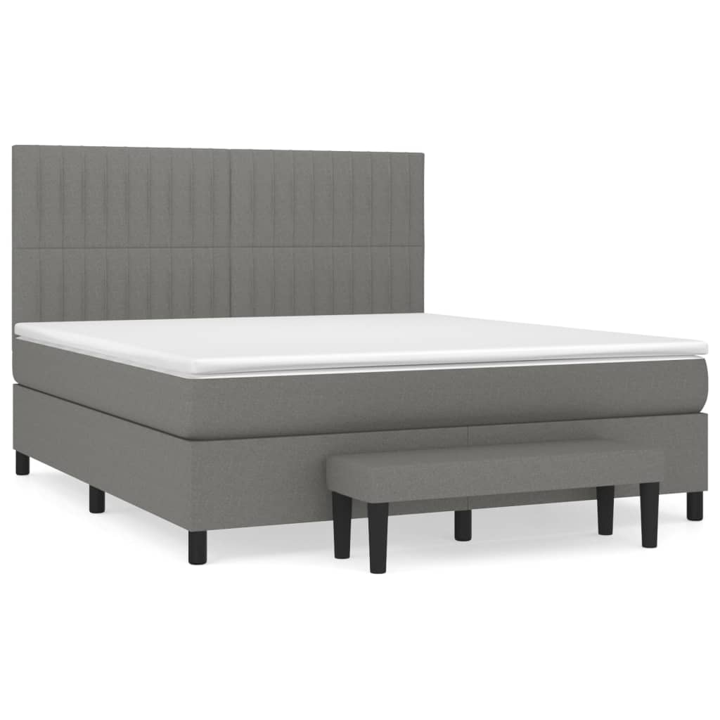 Boxspring met matras stof donkergrijs 180x200 cm is nu te koop bij PeponiXL, paradijselijk wonen!