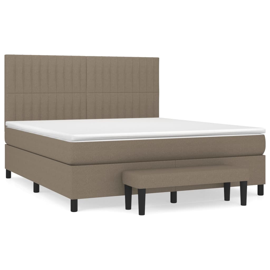 Boxspring met matras stof taupe 180x200 cm is nu te koop bij PeponiXL, paradijselijk wonen!