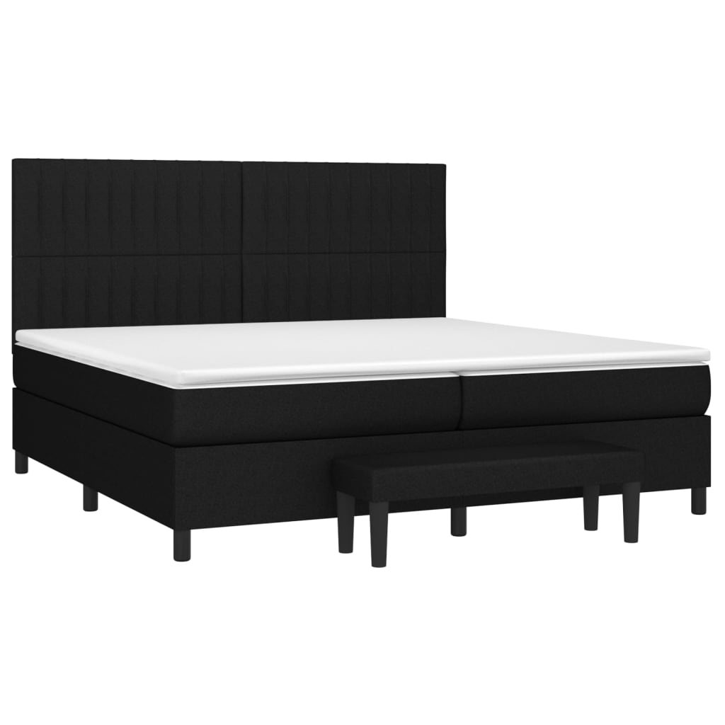 Boxspring met matras stof zwart 200x200 cm is nu te koop bij PeponiXL, paradijselijk wonen!