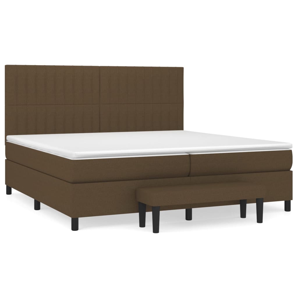 Boxspring met matras stof donkerbruin 200x200 cm is nu te koop bij PeponiXL, paradijselijk wonen!