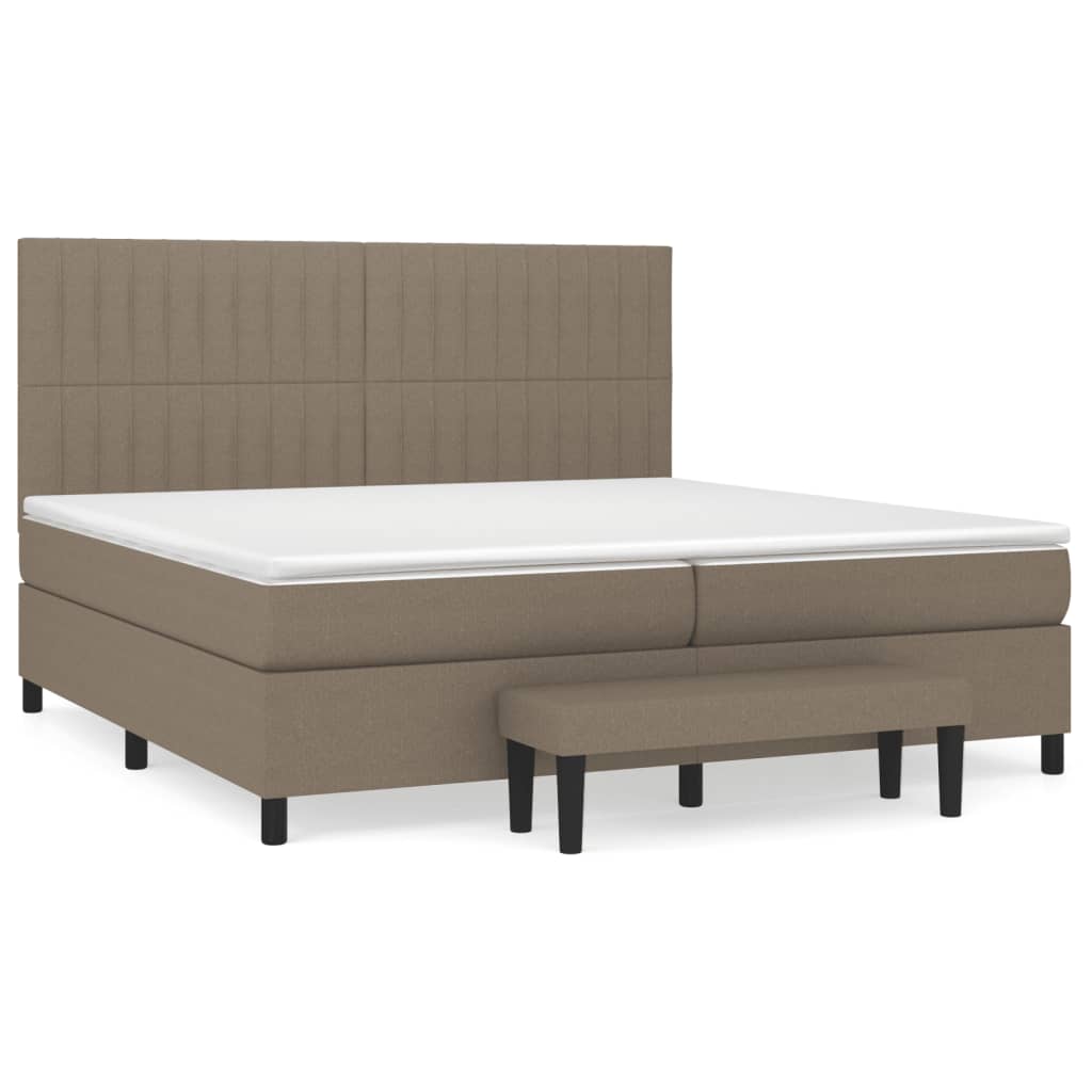 Boxspring met matras stof taupe 200x200 cm is nu te koop bij PeponiXL, paradijselijk wonen!