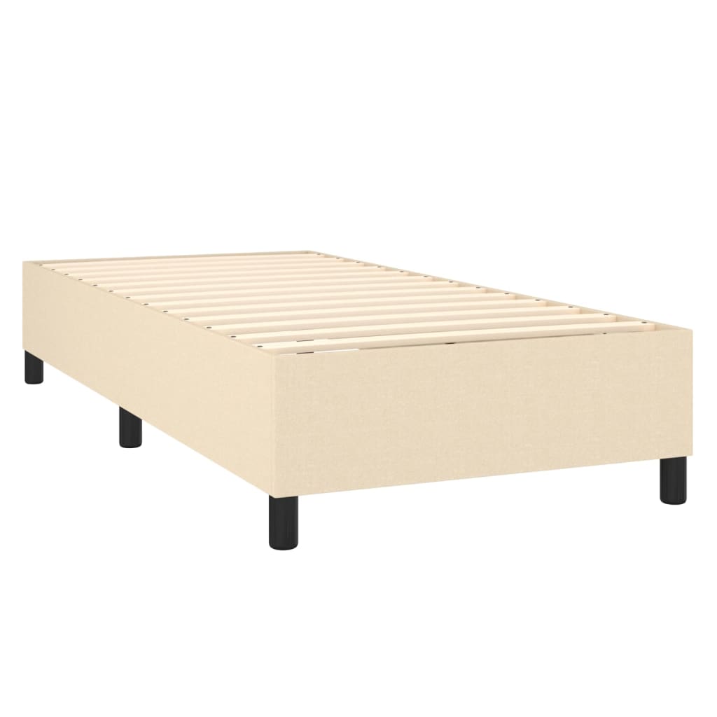 Boxspring met matras stof crèmekleurig 80x200 cm is nu te koop bij PeponiXL, paradijselijk wonen!
