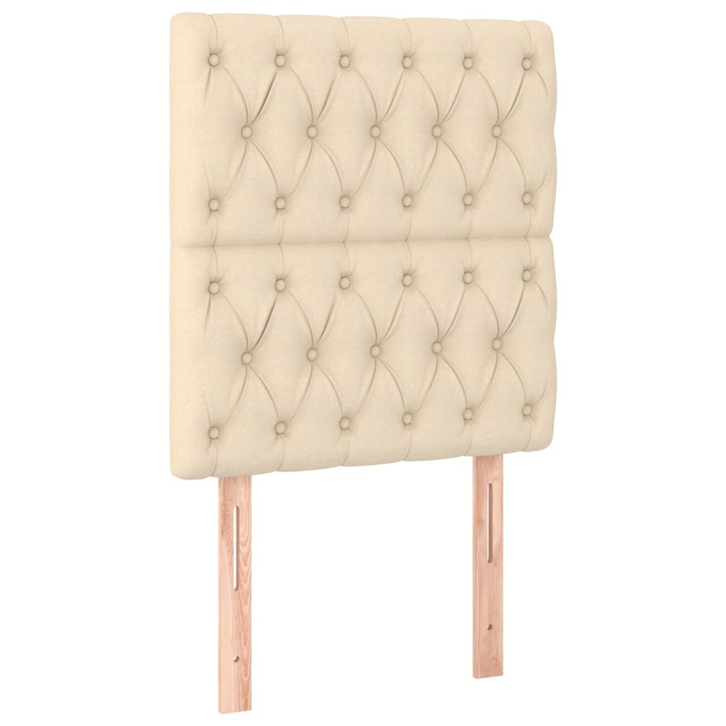 Boxspring met matras stof crèmekleurig 80x200 cm is nu te koop bij PeponiXL, paradijselijk wonen!