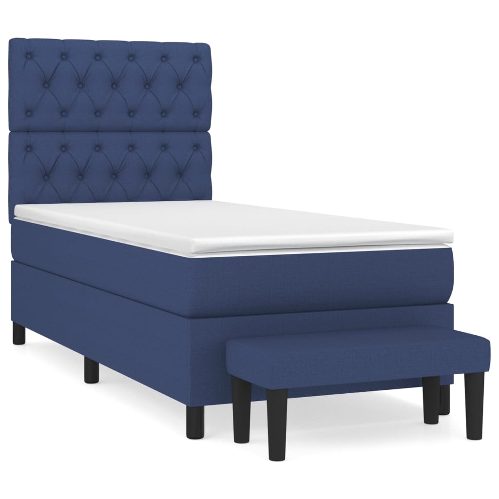 Boxspring met matras stof blauw 80x200 cm is nu te koop bij PeponiXL, paradijselijk wonen!