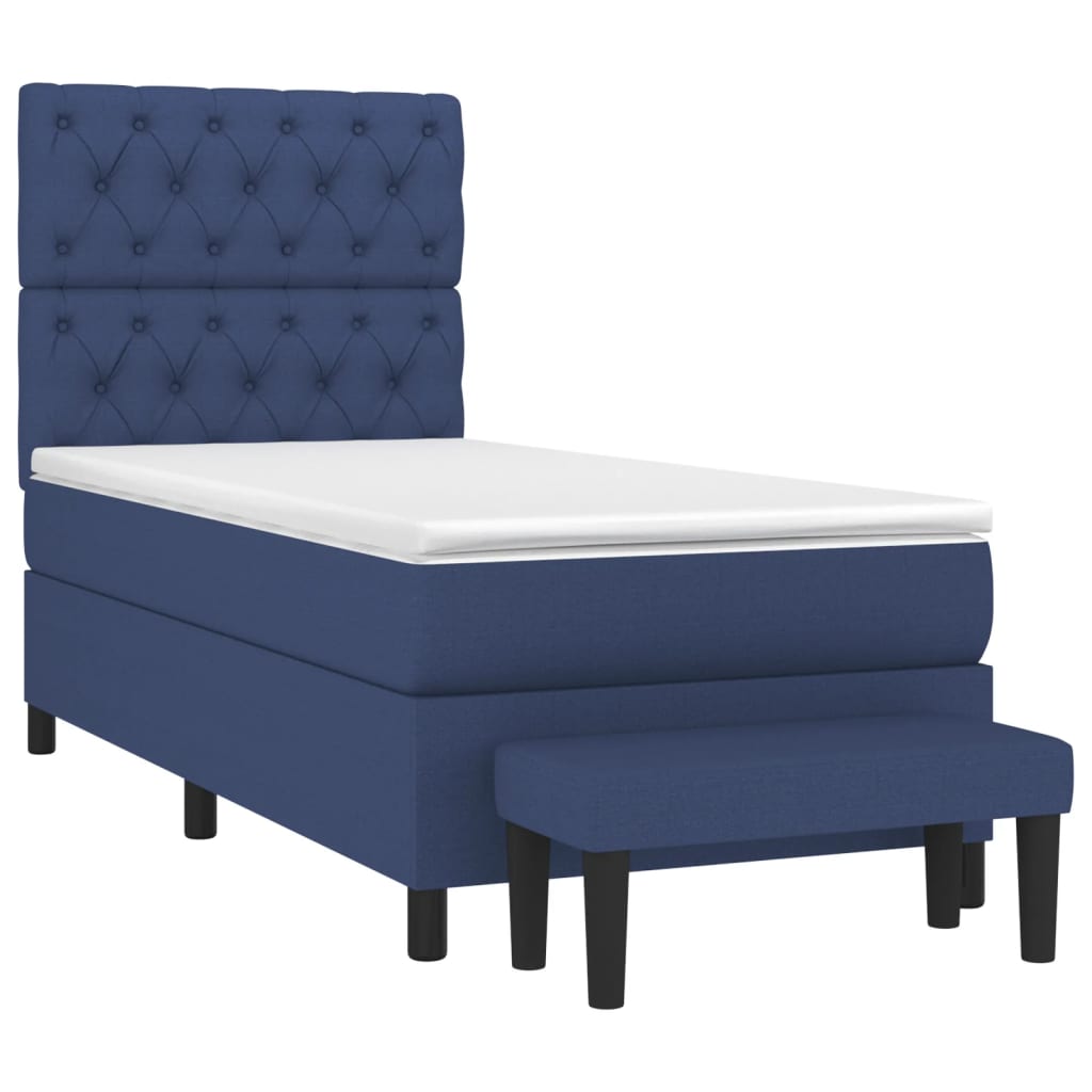 Boxspring met matras stof blauw 80x200 cm is nu te koop bij PeponiXL, paradijselijk wonen!