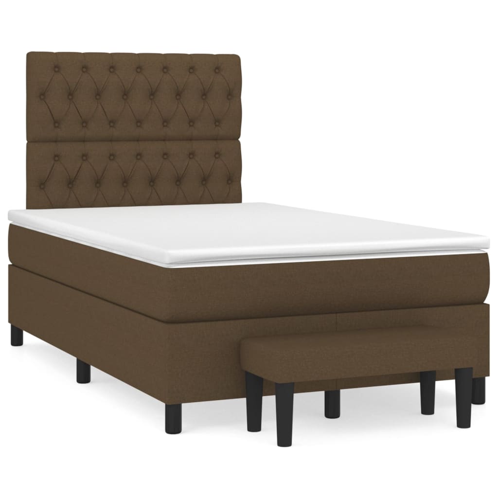 Boxspring met matras stof donkerbruin 120x200 cm is nu te koop bij PeponiXL, paradijselijk wonen!