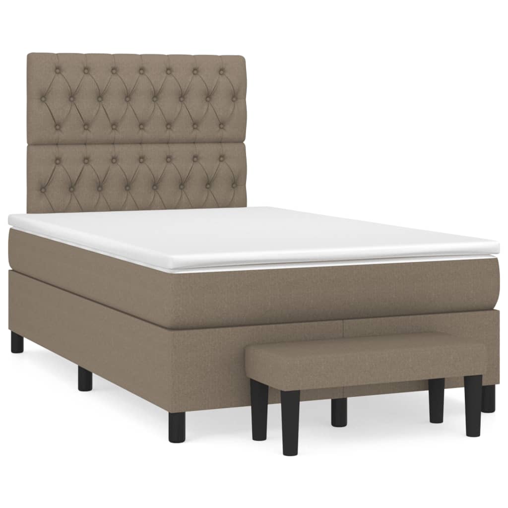 Boxspring met matras stof taupe 120x200 cm is nu te koop bij PeponiXL, paradijselijk wonen!