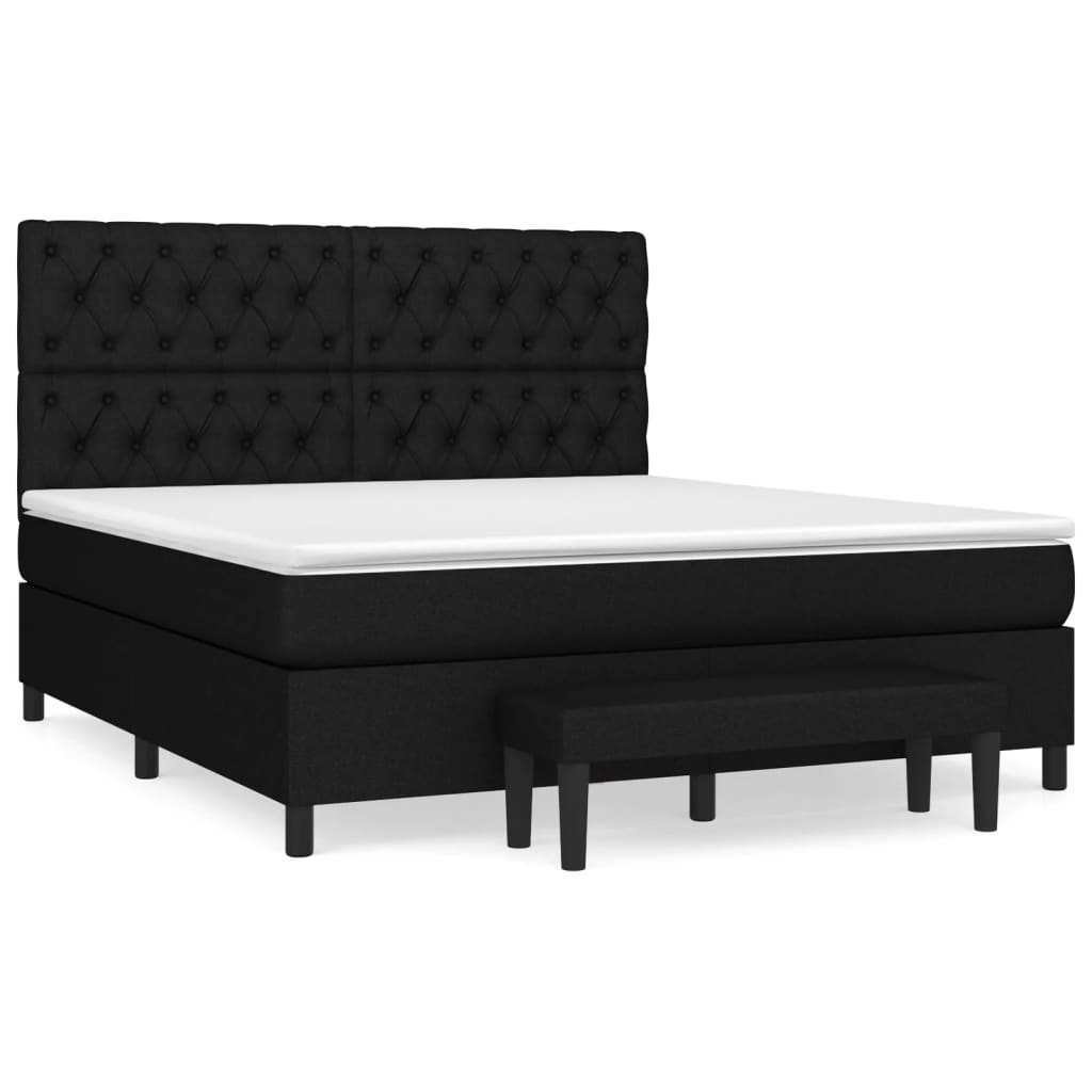 Boxspring met matras stof zwart 160x200 cm is nu te koop bij PeponiXL, paradijselijk wonen!