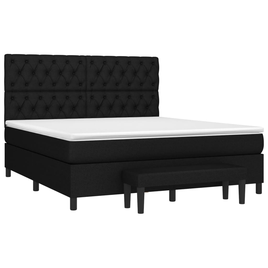 Boxspring met matras stof zwart 160x200 cm is nu te koop bij PeponiXL, paradijselijk wonen!