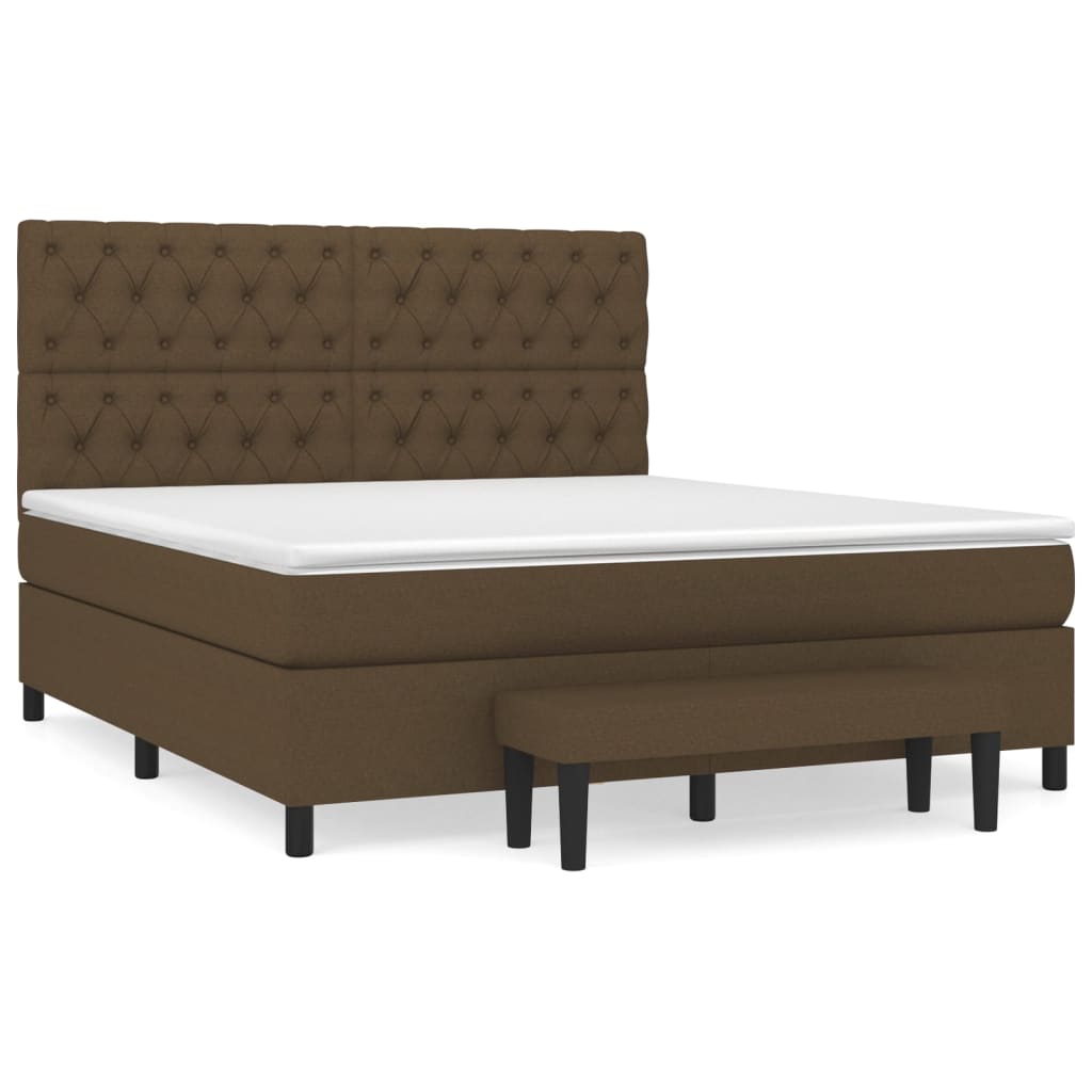 Boxspring met matras stof donkerbruin 160x200 cm is nu te koop bij PeponiXL, paradijselijk wonen!