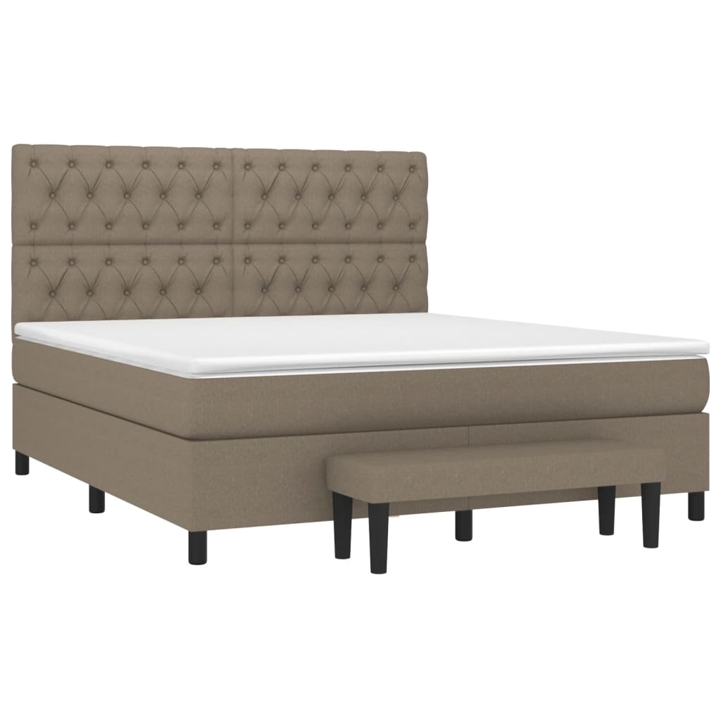 Boxspring met matras stof taupe 160x200 cm is nu te koop bij PeponiXL, paradijselijk wonen!