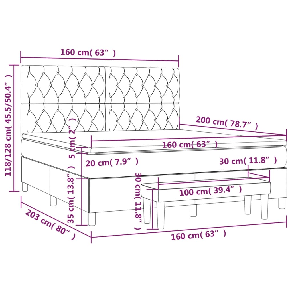 Boxspring met matras stof taupe 160x200 cm is nu te koop bij PeponiXL, paradijselijk wonen!