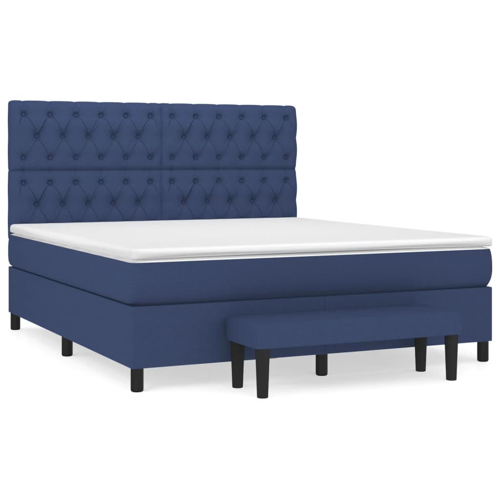Boxspring met matras stof blauw 160x200 cm is nu te koop bij PeponiXL, paradijselijk wonen!