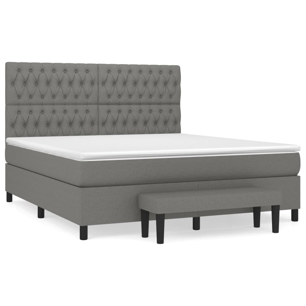 Boxspring met matras stof donkergrijs 180x200 cm is nu te koop bij PeponiXL, paradijselijk wonen!