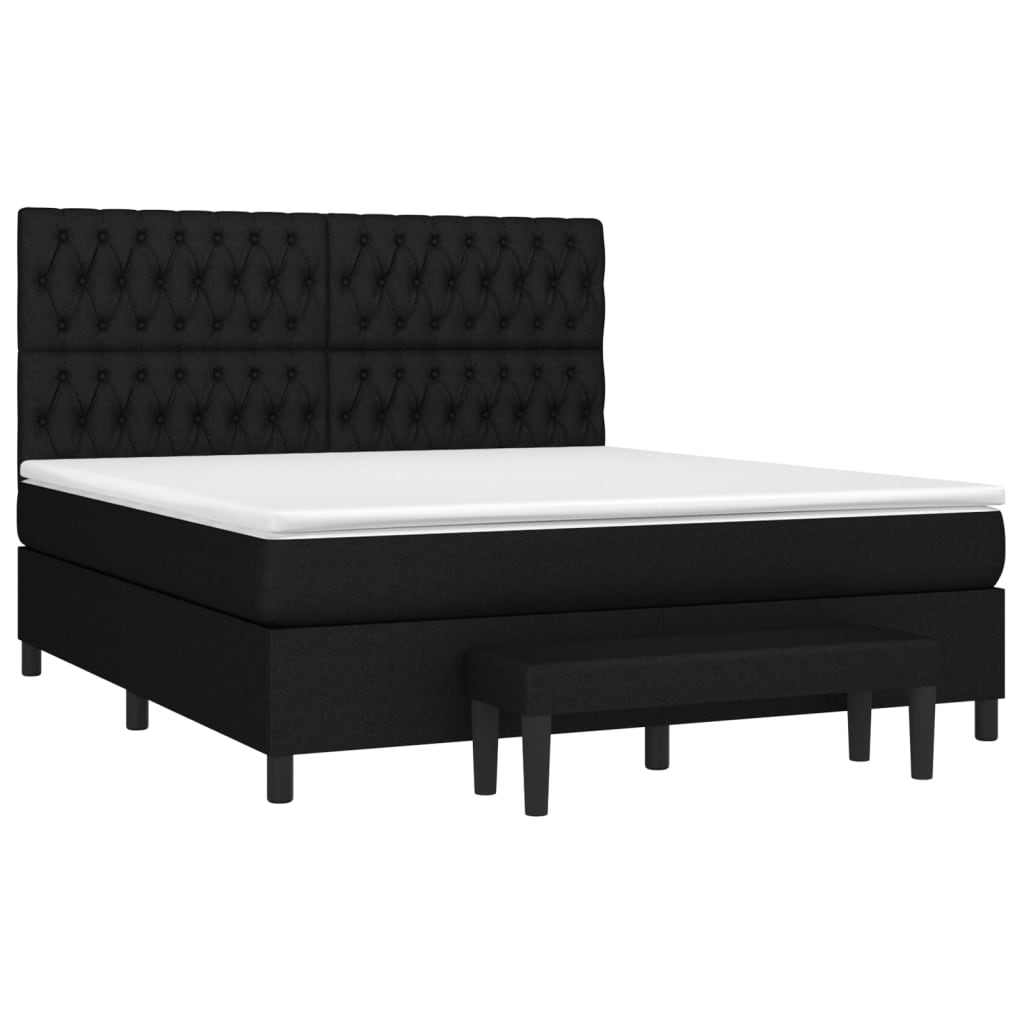 Boxspring met matras stof zwart 180x200 cm is nu te koop bij PeponiXL, paradijselijk wonen!