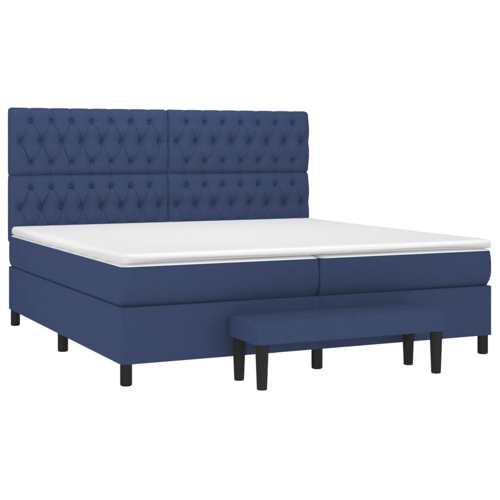 Boxspring met matras stof blauw 200x200 cm is nu te koop bij PeponiXL, paradijselijk wonen!