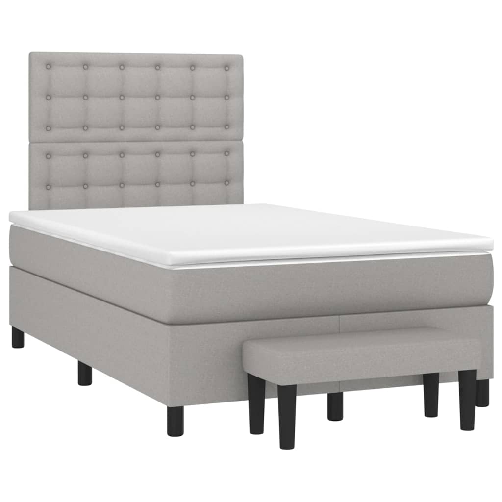 Boxspring met matras stof lichtgrijs 120x200 cm is nu te koop bij PeponiXL, paradijselijk wonen!