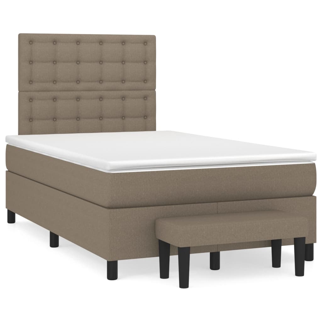 Boxspring met matras stof taupe 120x200 cm is nu te koop bij PeponiXL, paradijselijk wonen!