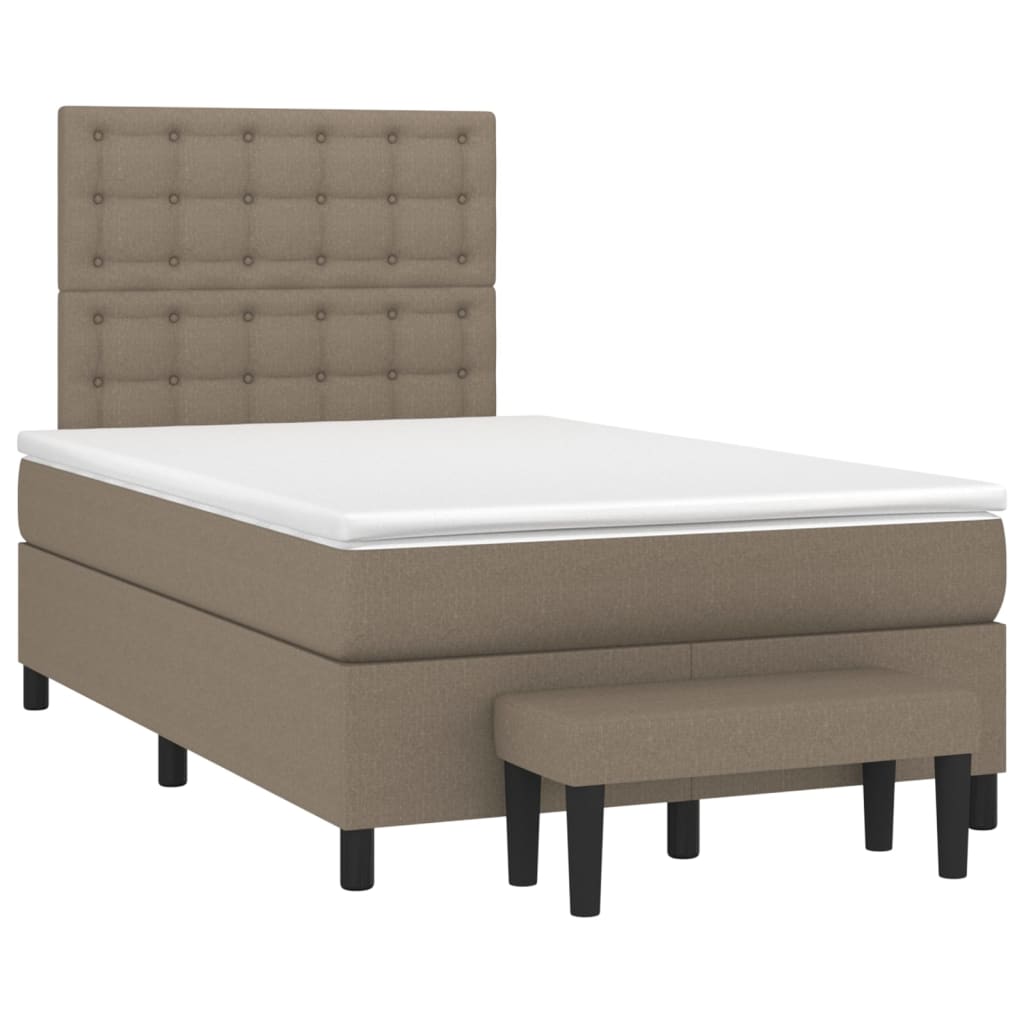 Boxspring met matras stof taupe 120x200 cm is nu te koop bij PeponiXL, paradijselijk wonen!