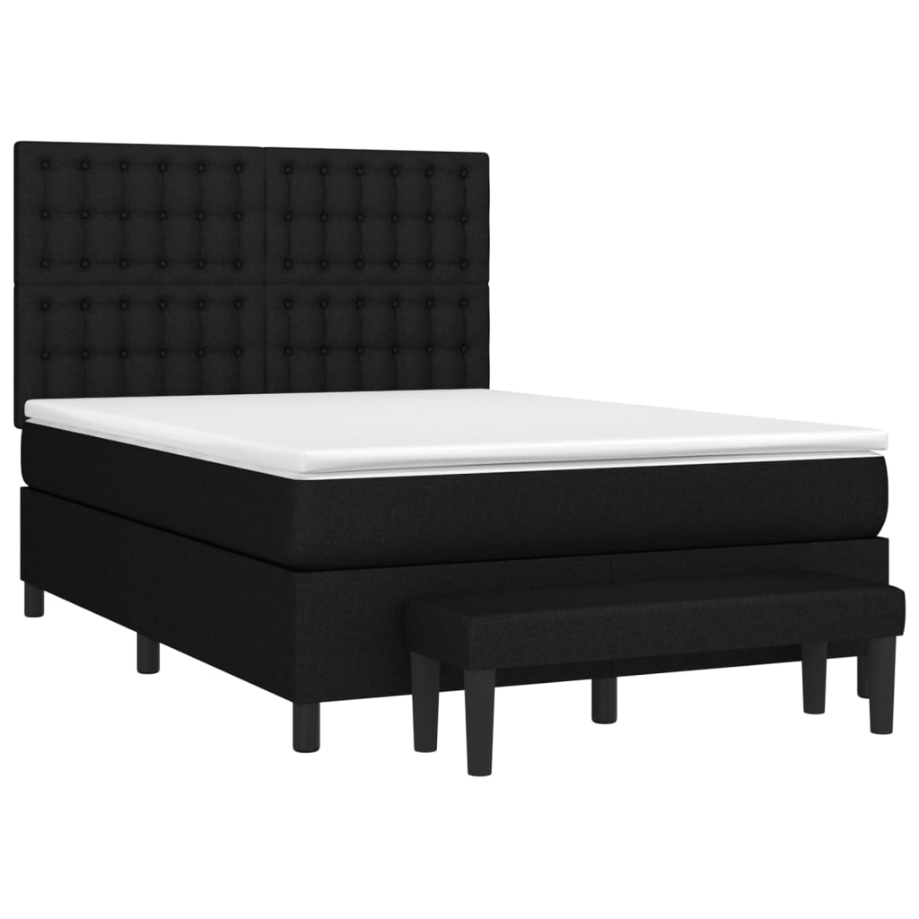 Boxspring met matras stof zwart 140x200 cm is nu te koop bij PeponiXL, paradijselijk wonen!