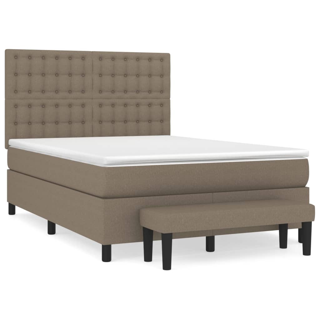 Boxspring met matras stof taupe 140x200 cm is nu te koop bij PeponiXL, paradijselijk wonen!