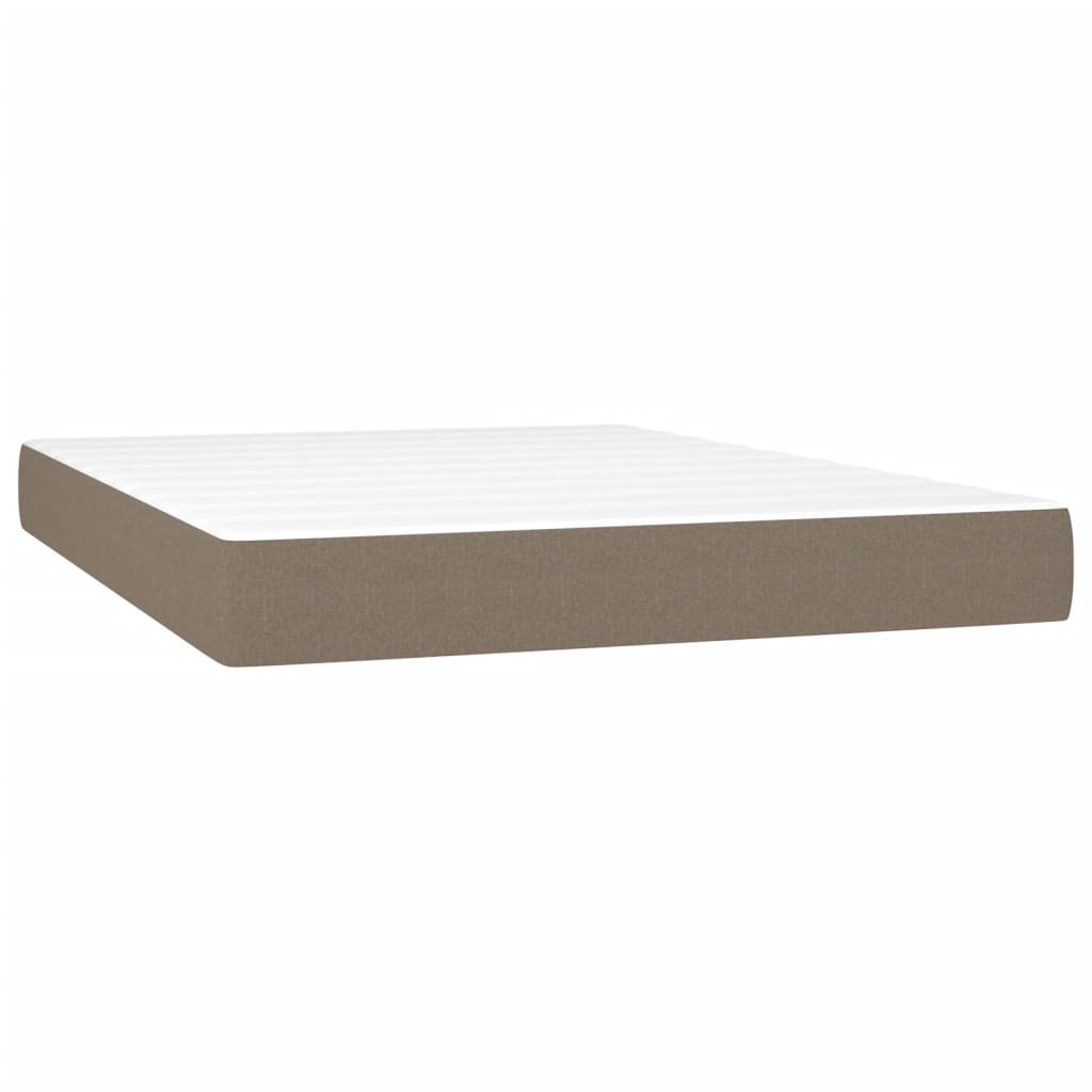 Boxspring met matras stof taupe 140x200 cm is nu te koop bij PeponiXL, paradijselijk wonen!