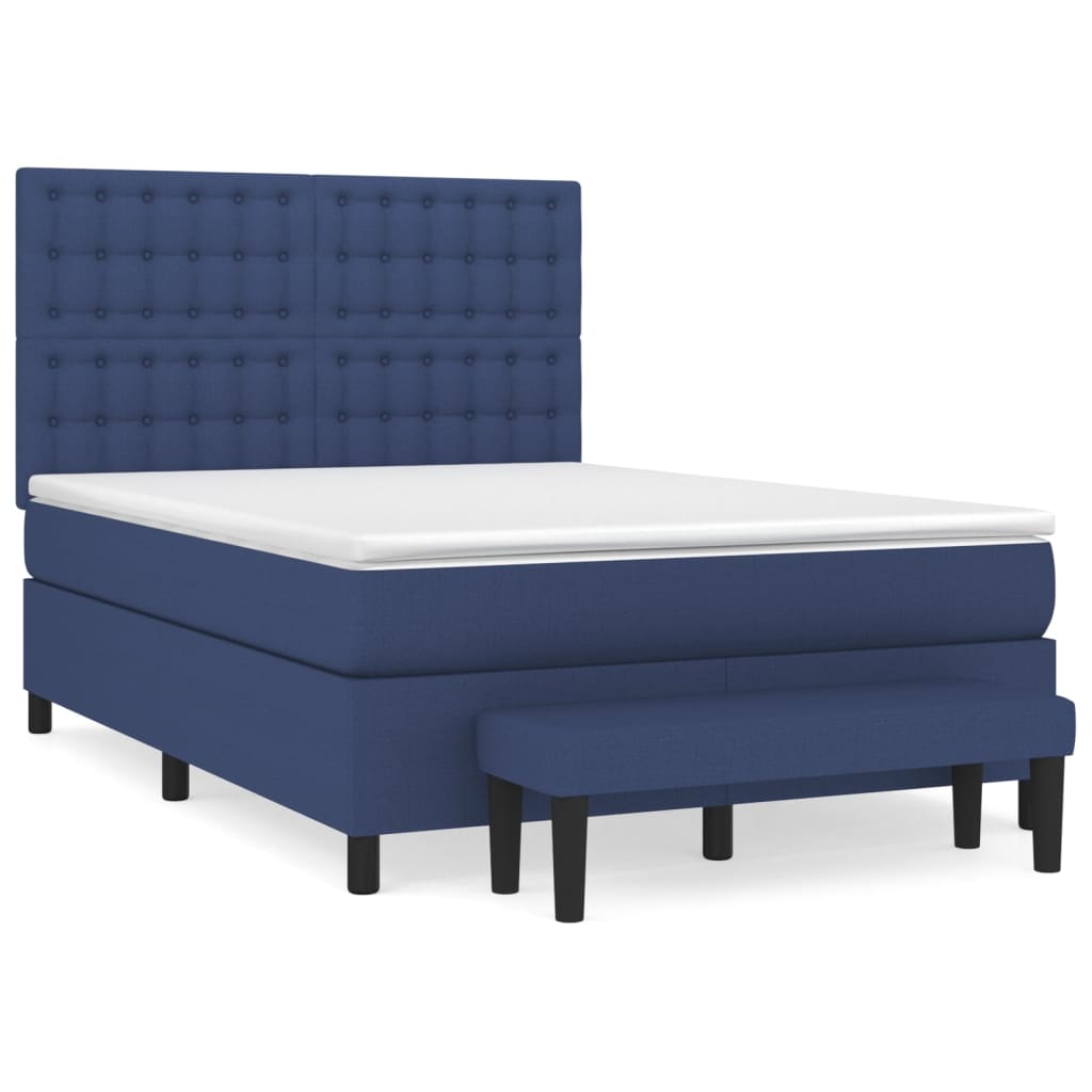 Boxspring met matras stof blauw 140x200 cm is nu te koop bij PeponiXL, paradijselijk wonen!