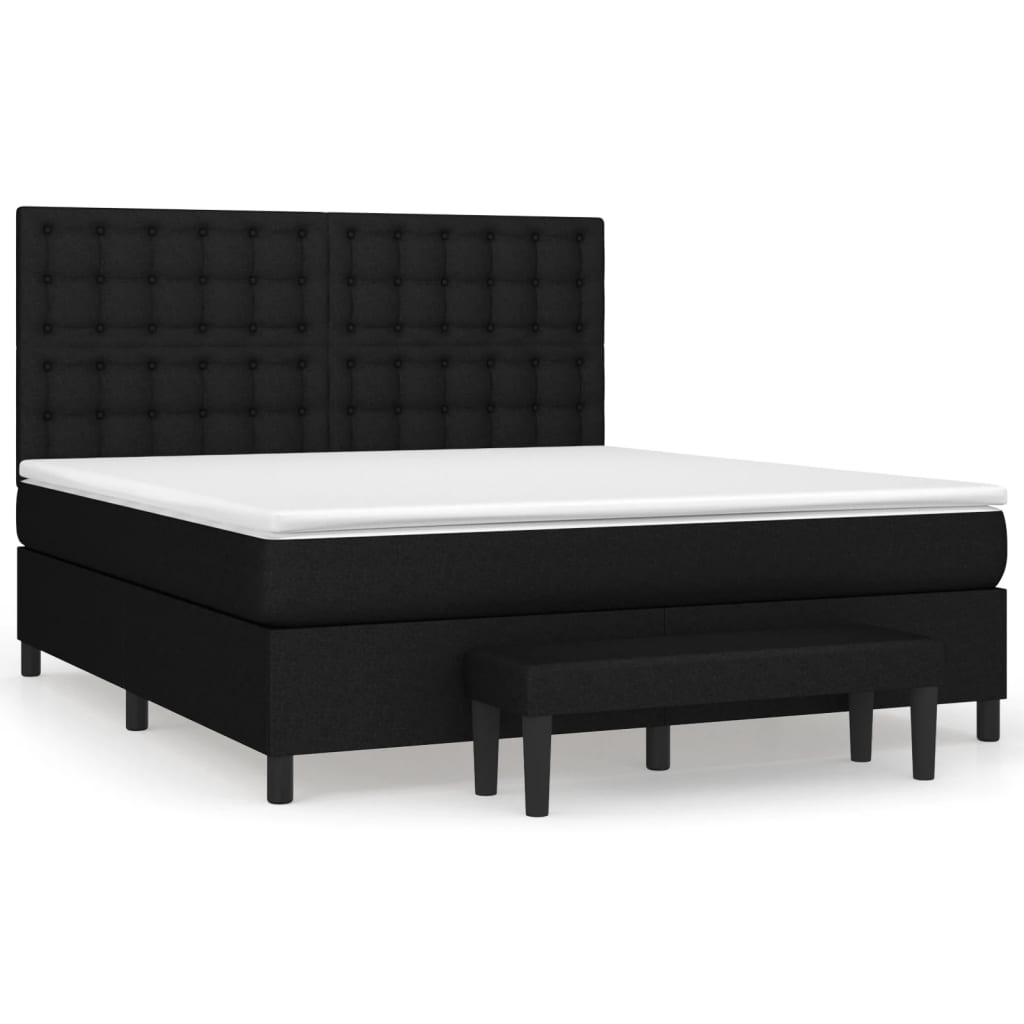 Boxspring met matras stof zwart 160x200 cm is nu te koop bij PeponiXL, paradijselijk wonen!